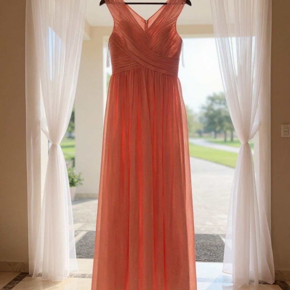 JJs House Elegant Coral Evening Gown